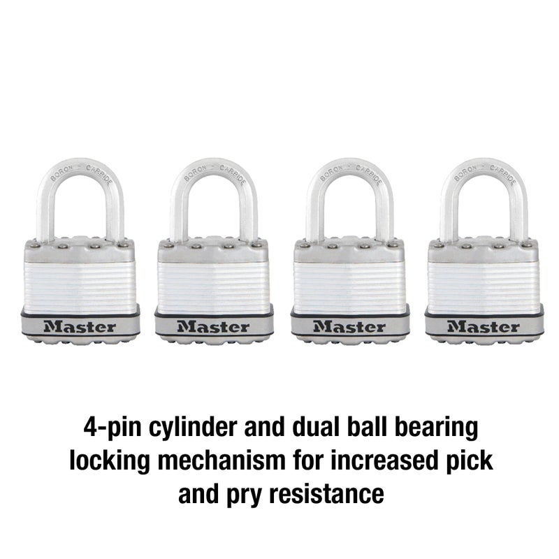 Master Lock M1XQ Magnum Heavy Duty Padlock with Key, 4 Pack Keyed-Alike - Image 4